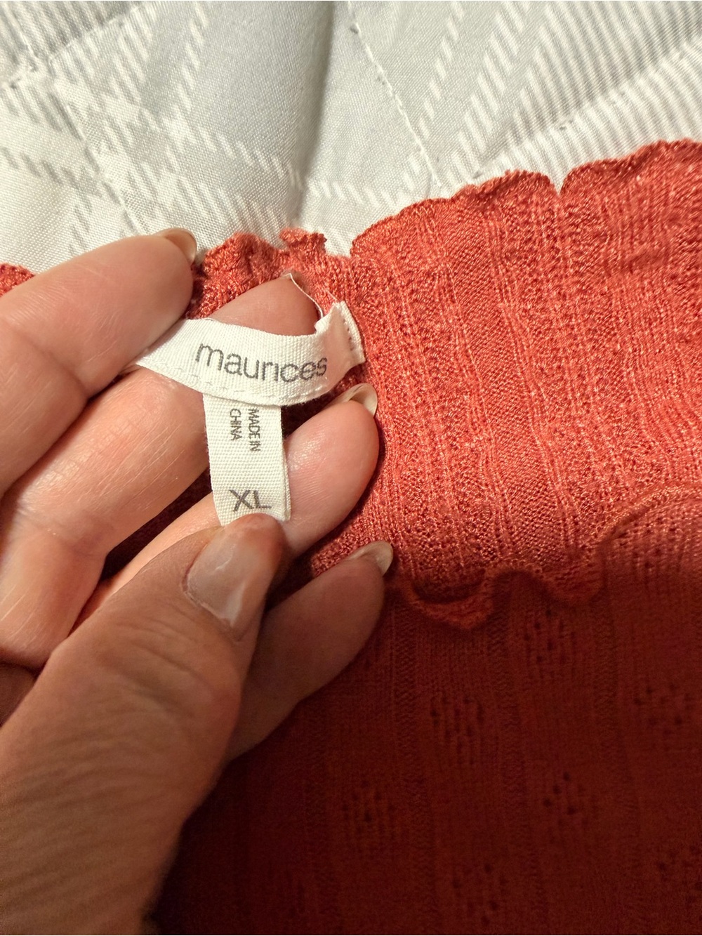 Maurices Ribbed Open-Front Tank in Rust - Picture 2 of 2